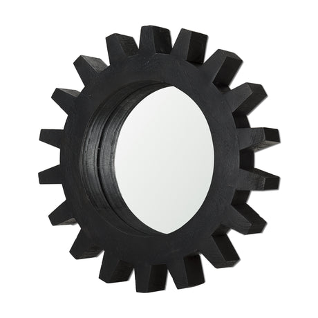 Sundance Cog 17" Round Black Wood Frame Mirror from Mercana - Luna Furniture
