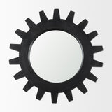 Sundance Cog 17" Round Black Wood Frame Mirror from Mercana - Luna Furniture
