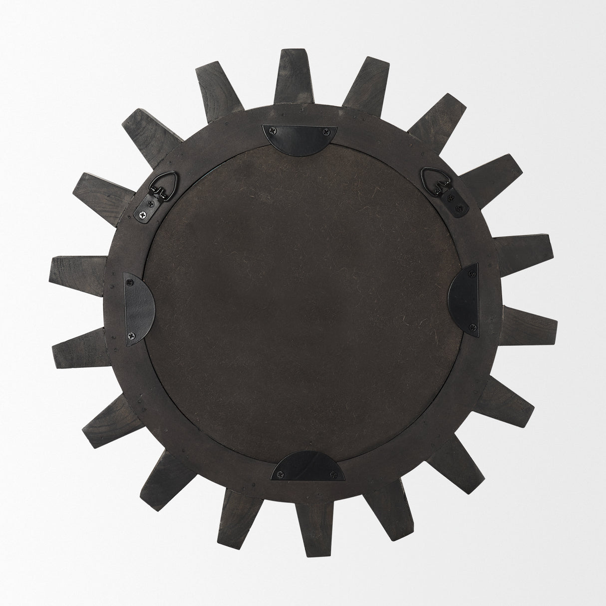 Sundance Cog 17" Round Black Wood Frame Mirror from Mercana - Luna Furniture