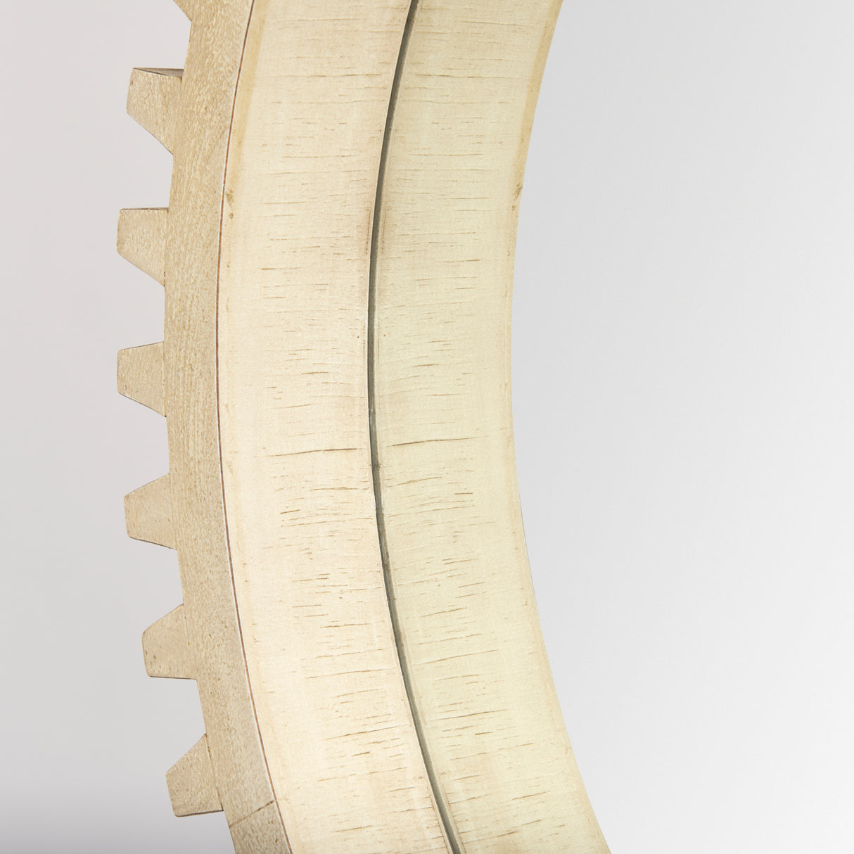 Cog Mirror 35" Round Natural Wood Frame Mirror from Mercana - Luna Furniture