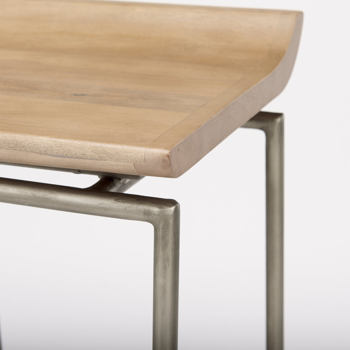 Givens 25.8"H Seat Height Brown Wood W/Silver Metal Frame Counterstool from Mercana - Luna Furniture