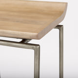 Givens 25.8"H Seat Height Brown Wood W/Silver Metal Frame Counterstool from Mercana - Luna Furniture