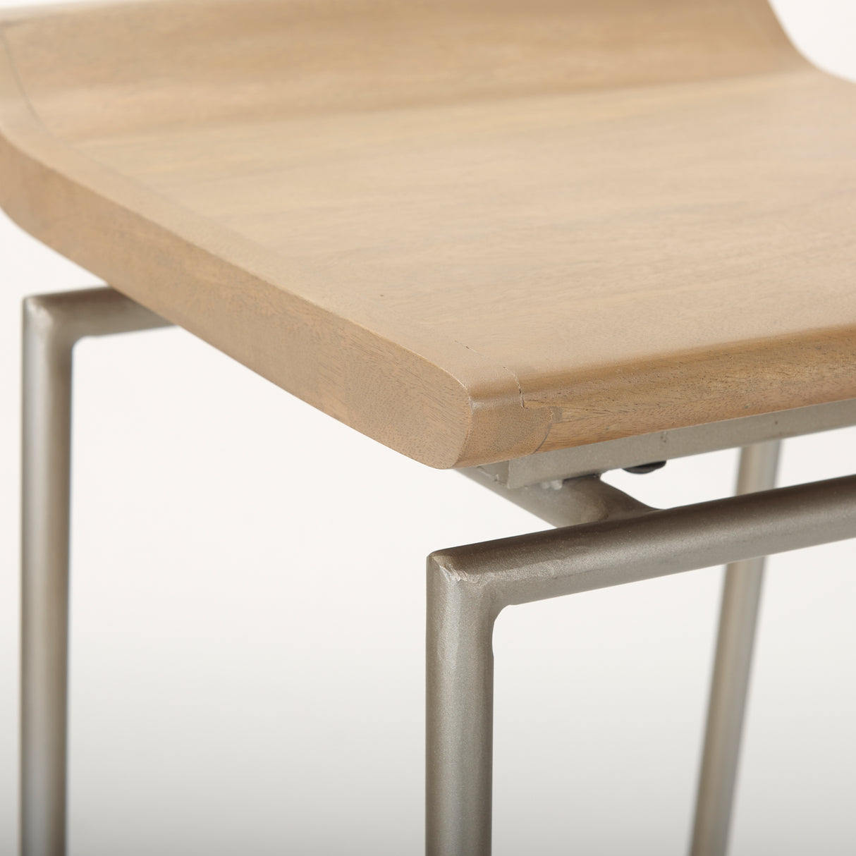Givens 31.8"H Seat Height Brown Wood W/Silver Metal Frame Barstool from Mercana - Luna Furniture