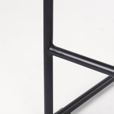 Givens 25.8"H Seat Height Natural Wood W/Black Metal Counter Stool from Mercana - Luna Furniture