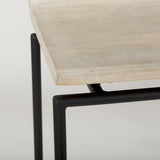 Givens 31.8"H Seat Height Natural Wood W/Black Metal Frame Bar Stool from Mercana - Luna Furniture