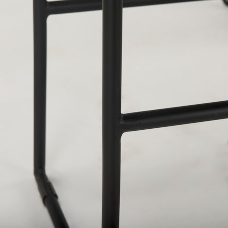 Givens 31.8"H Seat Height Natural Wood W/Black Metal Frame Bar Stool from Mercana - Luna Furniture