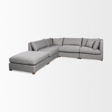 Valence 38.6L x 26.0W x 17.7H Castlerock Gray 2/3 Ottoman Sectional Piece from Mercana - Luna Furniture