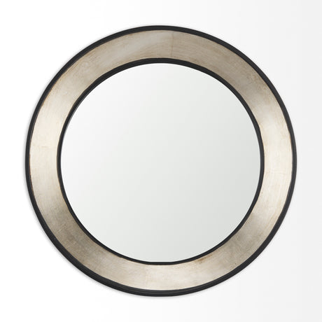 Ovallas 22" Round Champagne Wood Frame Mirror from Mercana - Luna Furniture