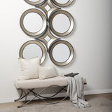 Ovallas 22" Round Champagne Wood Frame Mirror from Mercana - Luna Furniture