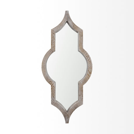 Tamanar 15.0 x 3.0 x 34.1 Light Brown Wood Frame Wall Mirror from Mercana - Luna Furniture
