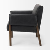 Ashton Black Vegan Leather w/ Dark Brown Wood Accent Chair from Mercana - Luna Furniture