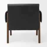Ashton Black Vegan Leather w/ Dark Brown Wood Accent Chair from Mercana - Luna Furniture