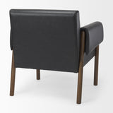 Ashton Black Vegan Leather w/ Dark Brown Wood Accent Chair from Mercana - Luna Furniture