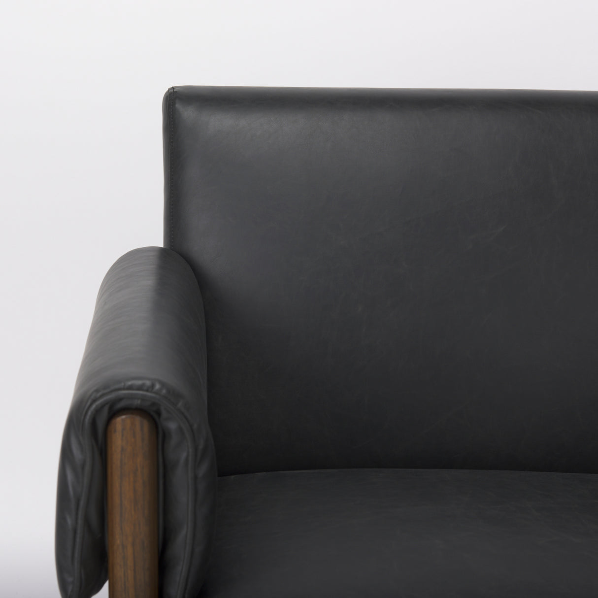 Ashton Black Vegan Leather w/ Dark Brown Wood Accent Chair from Mercana - Luna Furniture