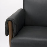 Ashton Black Vegan Leather w/ Dark Brown Wood Accent Chair from Mercana - Luna Furniture