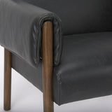 Ashton Black Vegan Leather w/ Dark Brown Wood Accent Chair from Mercana - Luna Furniture