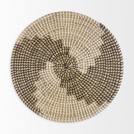 Luna 18.0L x 18.0W x 3.0H Large Light Brown Seagrass Round Wall Hanging Plate from Mercana - Luna Furniture
