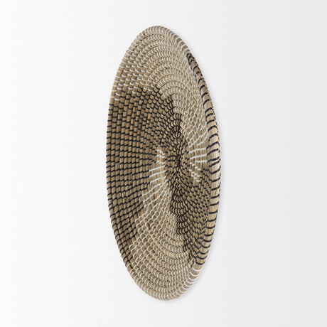 Luna 18.0L x 18.0W x 3.0H Large Light Brown Seagrass Round Wall Hanging Plate from Mercana - Luna Furniture