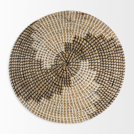Luna 18.0L x 18.0W x 3.0H Large Light Brown Seagrass Round Wall Hanging Plate from Mercana - Luna Furniture