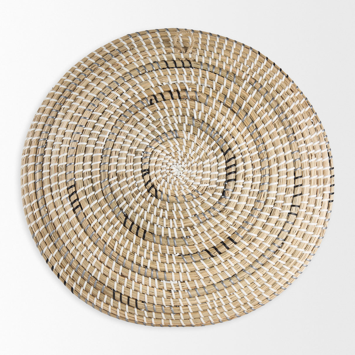 Avel 18.0L x 18.0W x 3.0H Light Brown Seagrass W/Dark Brown String Round Wall Hanging Plate from Mercana - Luna Furniture