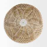 Mekhi 24.0L x 24.0W x 3.5 Light Brown Seagrass W/White String Round Wall Hanging Plate from Mercana - Luna Furniture