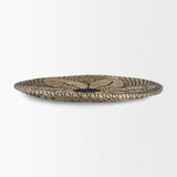 Mekhi 24.0L x 24.0W x 3.5 Light Brown Seagrass W/Black String Round Wall Hanging Plate from Mercana - Luna Furniture