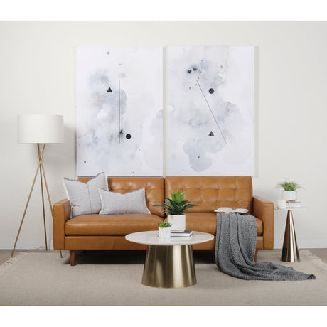 Olaf 88.2L x 37.8W x 35.0H Tan Leather Sofa from Mercana - Luna Furniture