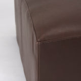 Minara 36L x 36W x 16H Square Dark Brown Leather Wrapped Ottoman from Mercana - Luna Furniture