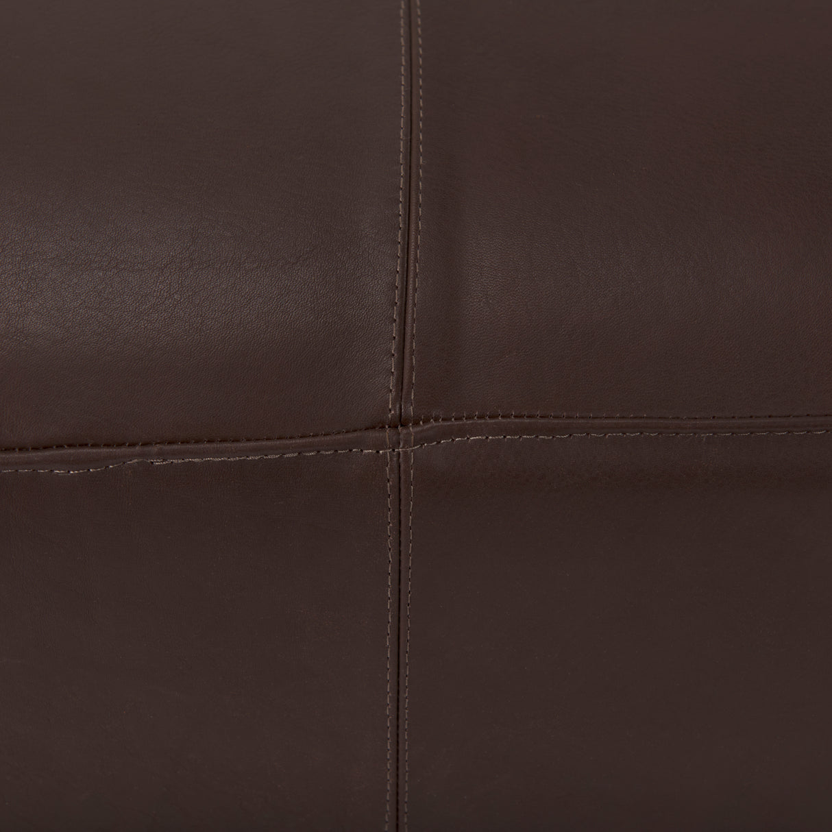 Minara 36L x 36W x 16H Square Dark Brown Leather Wrapped Ottoman from Mercana - Luna Furniture