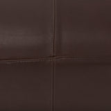 Minara 36L x 36W x 16H Square Dark Brown Leather Wrapped Ottoman from Mercana - Luna Furniture