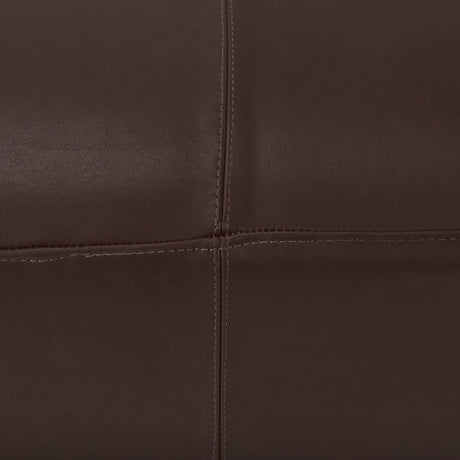 Minara 36L x 36W x 16H Square Dark Brown Leather Wrapped Ottoman from Mercana - Luna Furniture