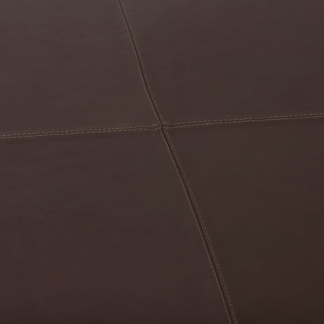 Minara 36L x 36W x 16H Square Dark Brown Leather Wrapped Ottoman from Mercana - Luna Furniture