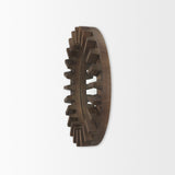 Sprocket 26" Round Brown Wood Frame Mirror from Mercana - Luna Furniture