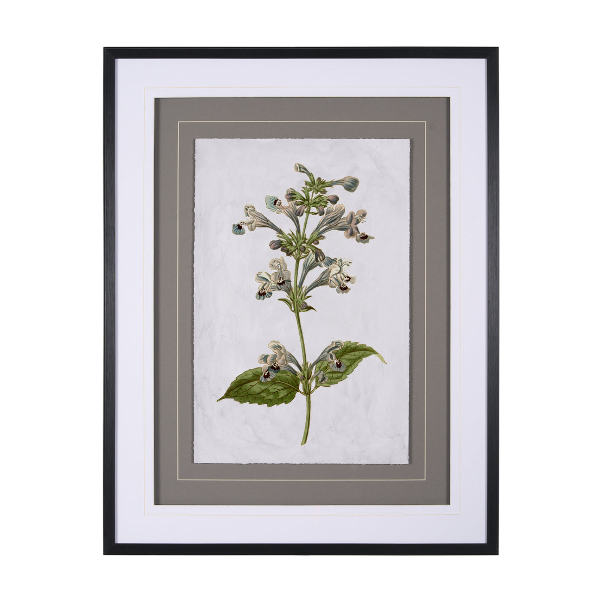 Soft Blue Botanoicals III by Mercana Studio Hand Embellished Framed Art Print Matted under Glass from Mercana - Luna Furniture
