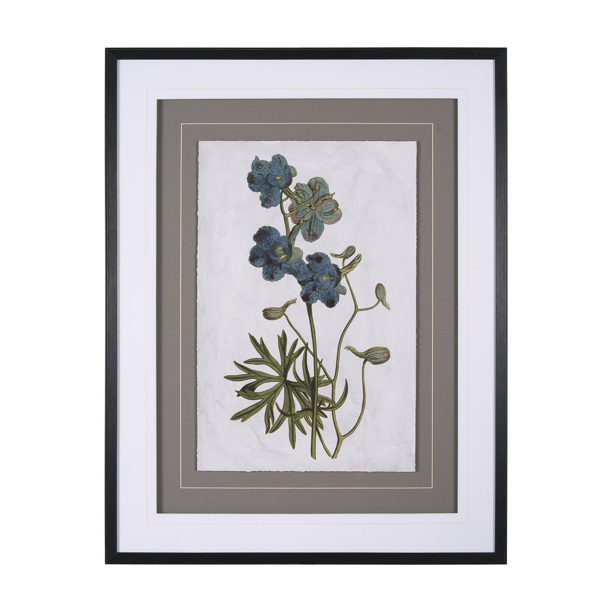 Soft Blue Botanoicals V by Mercana Studio Hand Embellished Framed Art Print Matted under Glass from Mercana - Luna Furniture