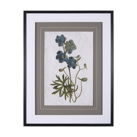 Soft Blue Botanoicals V by Mercana Studio Hand Embellished Framed Art Print Matted under Glass from Mercana - Luna Furniture