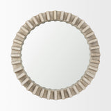 Sprocket Mirror 35" Round Natural Brown Wood Frame Mirror from Mercana - Luna Furniture
