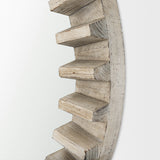Sprocket Mirror 35" Round Natural Brown Wood Frame Mirror from Mercana - Luna Furniture