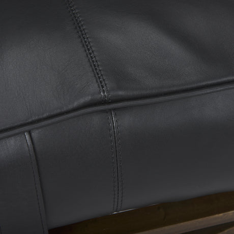 Jessie 55L x 16W Black Leather Seat W/Gold Metal Base Accent Bench from Mercana - Luna Furniture