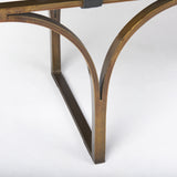 Jessie 55L x 16W Black Leather Seat W/Gold Metal Base Accent Bench from Mercana - Luna Furniture