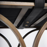 Jessie 55L x 16W Black Leather Seat W/Gold Metal Base Accent Bench from Mercana - Luna Furniture
