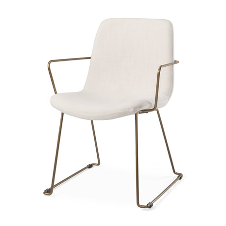Sawyer Cream Fabric Wrap Gold Metal Frame Dining Chair from Mercana - Luna Furniture