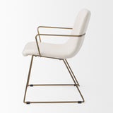 Sawyer Cream Fabric Wrap Gold Metal Frame Dining Chair from Mercana - Luna Furniture