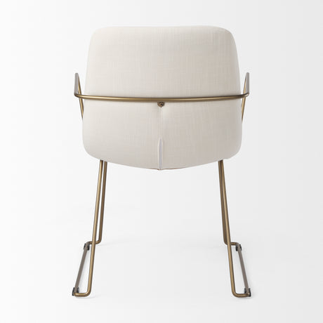 Sawyer Cream Fabric Wrap Gold Metal Frame Dining Chair from Mercana - Luna Furniture