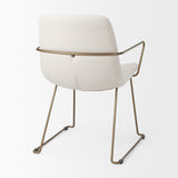 Sawyer Cream Fabric Wrap Gold Metal Frame Dining Chair from Mercana - Luna Furniture