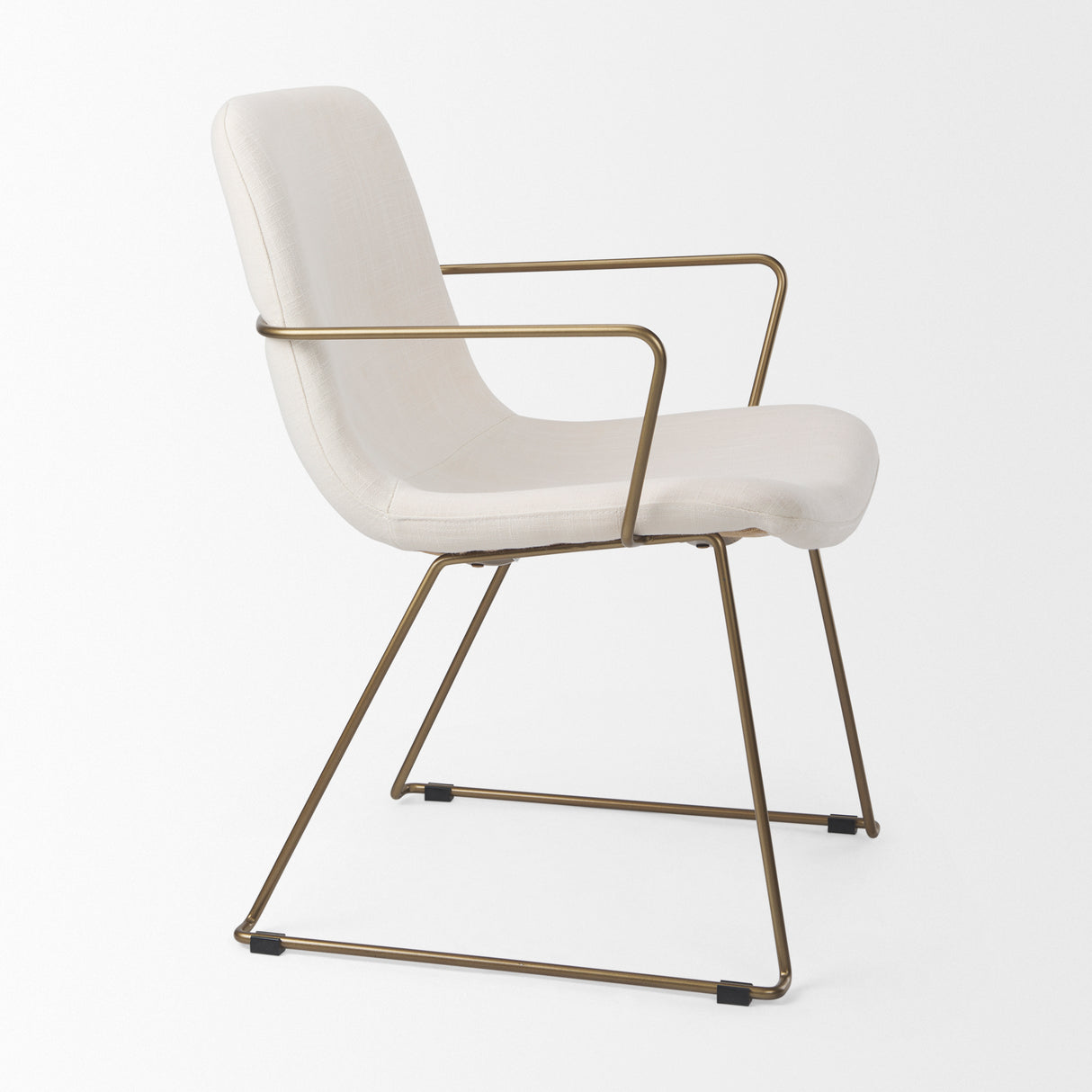 Sawyer Cream Fabric Wrap Gold Metal Frame Dining Chair from Mercana - Luna Furniture