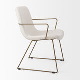 Sawyer Cream Fabric Wrap Gold Metal Frame Dining Chair from Mercana - Luna Furniture