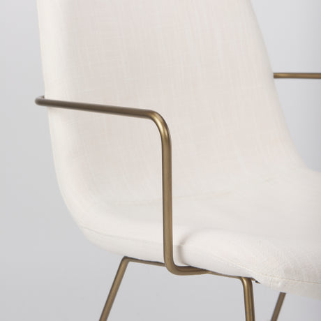Sawyer Cream Fabric Wrap Gold Metal Frame Dining Chair from Mercana - Luna Furniture