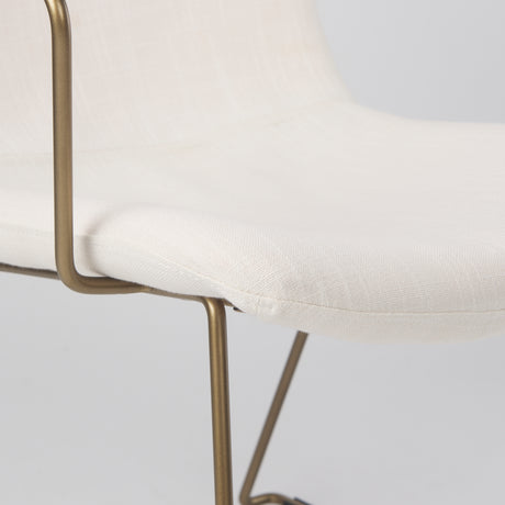 Sawyer Cream Fabric Wrap Gold Metal Frame Dining Chair from Mercana - Luna Furniture
