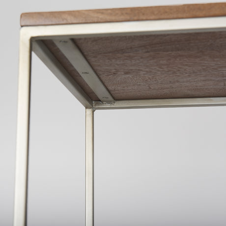 Morris III 47.25 X 15 X 75.5 Brown Wood and Silver Metal Frame 6 Shelf Shelving Unit from Mercana - Luna Furniture